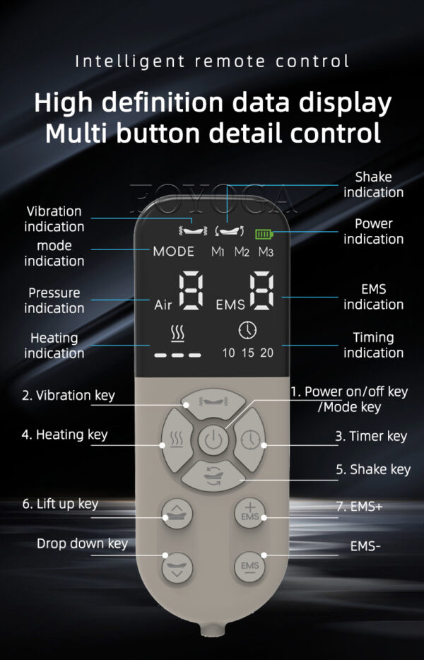 TENS EMS LED Air Compression Heating Waist Massager